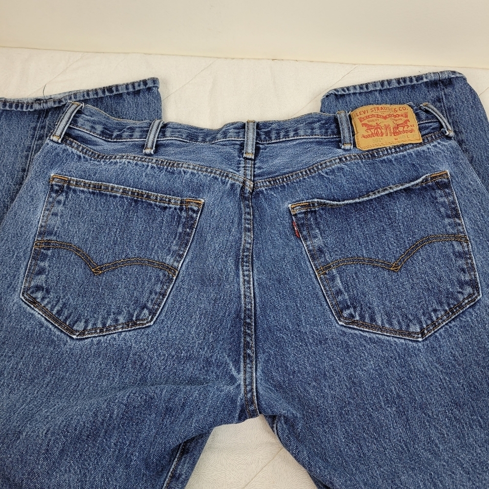 Levis Men's Original Button Fly Front 501 Vintage Blue Jeans 100% Cotton 40 X 30 - Picture 4 of 10